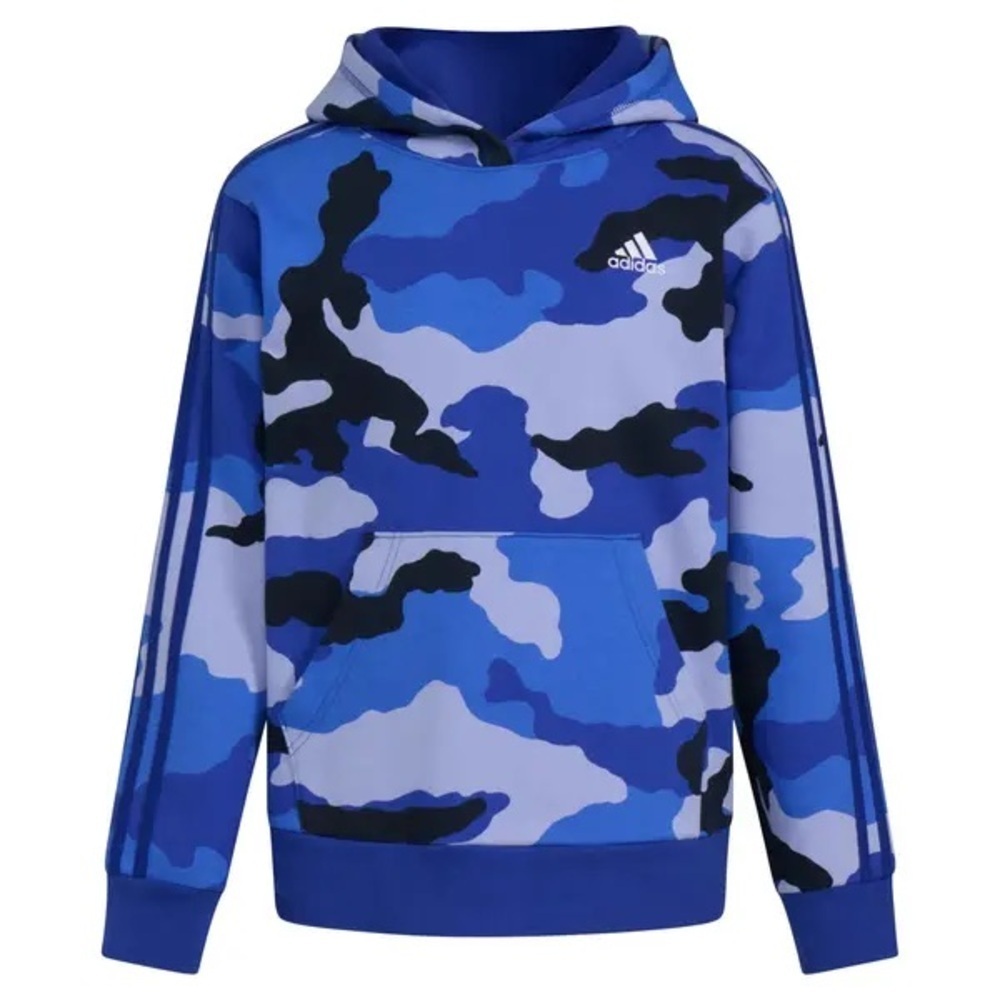 Adidas boys youth blue camo hoodie size large